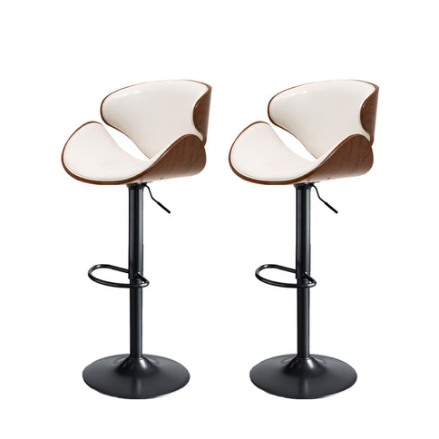 Levede 1x Bar Stools Kitchen Gas Lift White-1864183229909700608