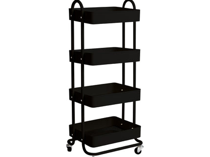 Levede 4 Tiers Kitchen Trolley Cart Black-1917016722028761088