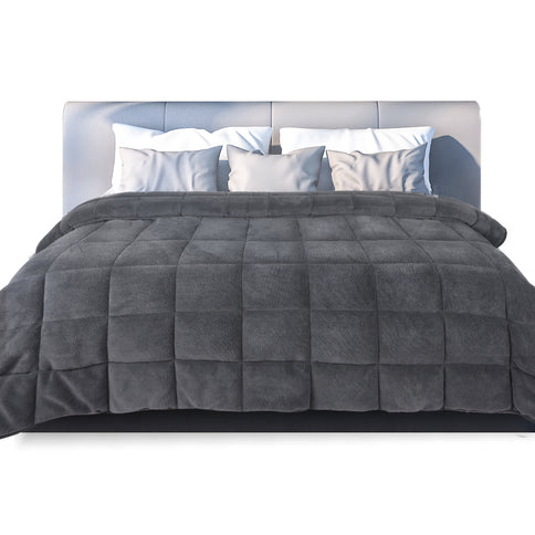 DreamZ Quilt Doona Comforter Blanket Grey Super King-1864184580446228480
