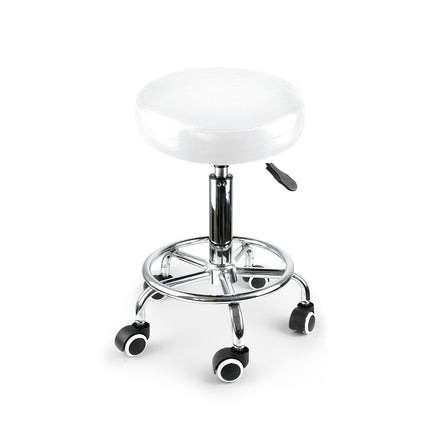 Levede Salon Stool Swivel Hairdressing White-2018816716682956800