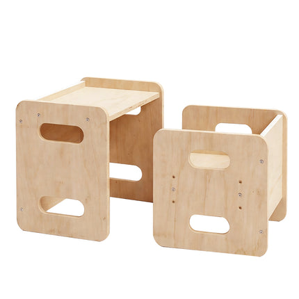 Levede Kids Table and Chair Set Dining Adjustable Toddler Activity Desk Wood-2050056790732836864