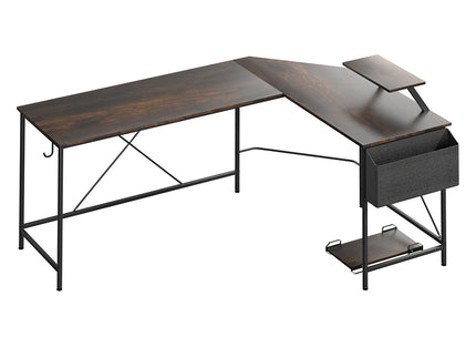 Levede Computer Desk Corner Desk Brown-1910112201935556608
