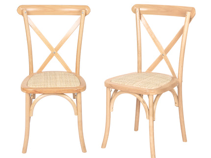 Levede 2X Dining Chairs Cross Back Chair-1910112199221841920