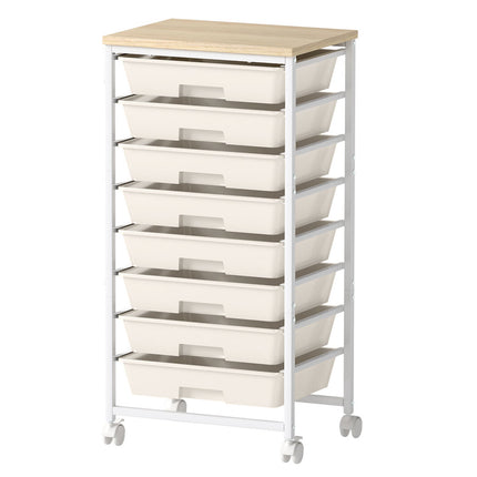 Levede 8 Drawers Storage Trolley Utility Cart Plastic Mobile Organiser Unit-2029334094093094912