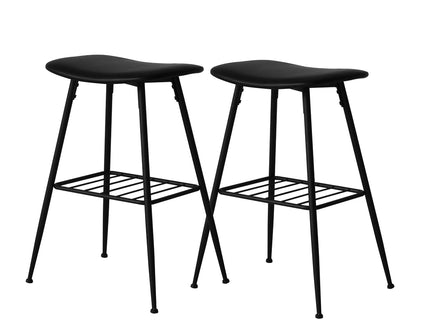Levede 2x Bar Stools Kitchen Bar Pub Black-1919892922166284288