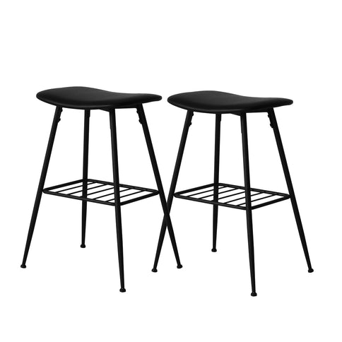 Levede 2x Bar Stools Kitchen Bar Pub Black-1919892922166284288