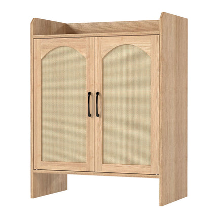 Levede 5 Tier Shoe Cabinet Wooden Double Door Storage Rack Organiser Entryway-2065254300241760256