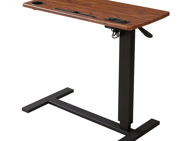 Levede Mobile Standing Desk Foldable Brown Fold-1910113012719685632