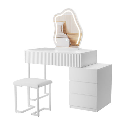 Levede Dressing Table Stool Set with Mirror Led-1973193503580229632
