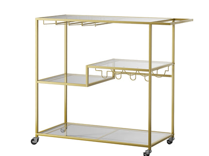 Levede Bar Cart Gold Drinks Serving Trolley 4 Tier-1886651029177634816