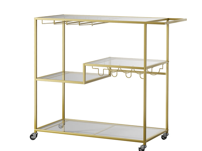 Levede Bar Cart Gold Drinks Serving Trolley 4 Tier-1886651029177634816