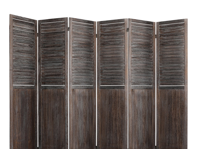 Levede 6 Panel Partition Room Divider Brown-1864184741180346368