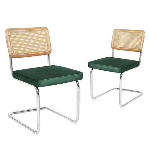 Levede 2xRattan Chair Dining Chairs Green-1910113300486688768