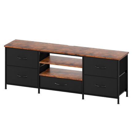Levede TV Stand Cabinet Entertainment Unit Stand 140cm 5 Drawers Storage Shelves-2029334100124504064