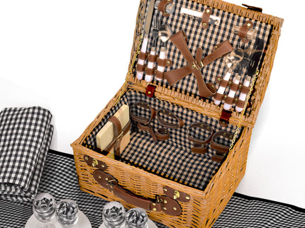 4 Person Picnic Basket Baskets Set Outdoor-1864183149366480896