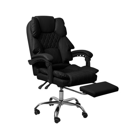Levede Gaming Chair Office Computer Black Footrest-1973194005252542464