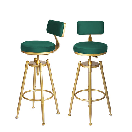 Levede 1x Bar Stools Velvet Kitchen Green-1973194046797123584