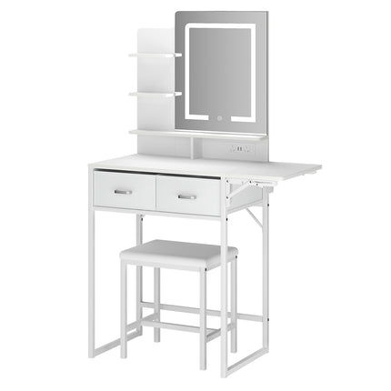 Levede Dressing Table LED Makeup Mirror Stool Set Vanity Desk Fold-up Panel-2029334101139525632