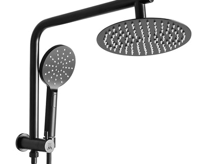 High Pressure Shower Head Set Rain Round Black-1942353353099055104