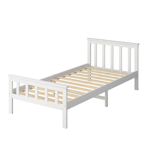 Levede Single Size Bed Frame Wooden White-1864183192236462080