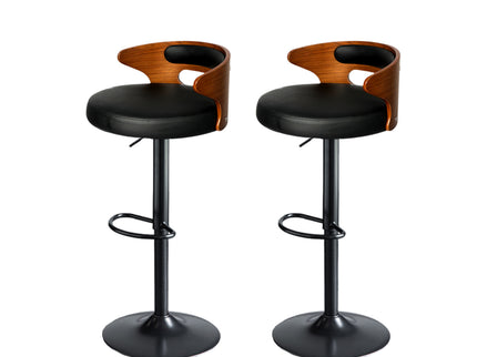 Levede 1x Kitchen Bar Stools Gas Lift Black-1919892921474224128