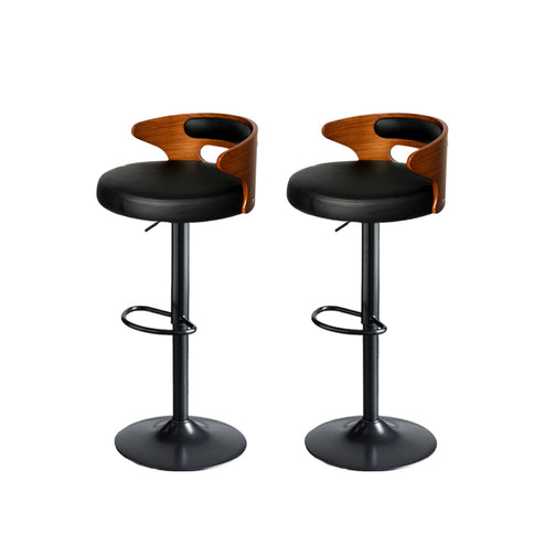 Levede 1x Kitchen Bar Stools Gas Lift Black-1919892921474224128