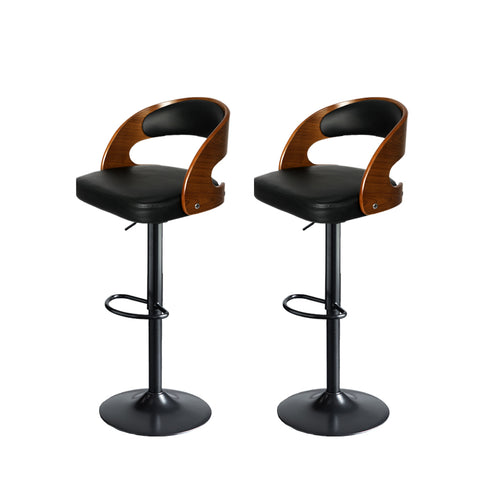 Levede 1x Kitchen Bar Stools Gas Lift Black-1910113240550084608