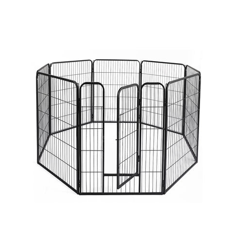 PaWz 8 Panel Pet Dog Playpen Puppy Exercise Black 24 inch-1910113001554448384