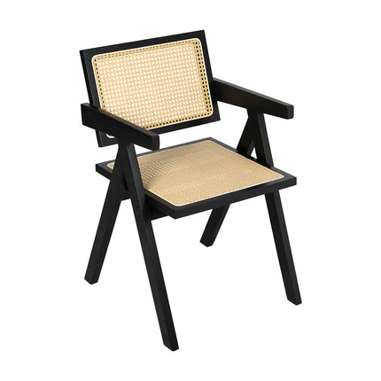 Levede 1x Black Wicker Armchair Dining Chair-1975420497621553152