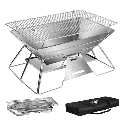 Levede Portable Folding BBQ Charcoal Grill Silver-1973193516473520128