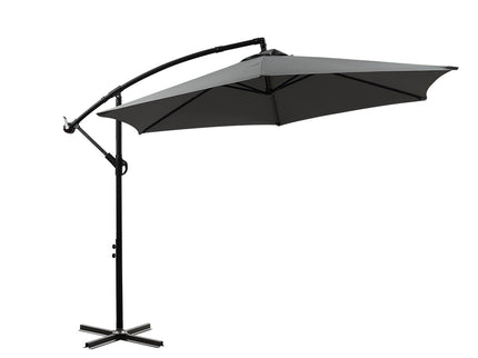 Mountview 3M Outdoor Umbrella Cantilever Grey Without Base-1864184442197774336