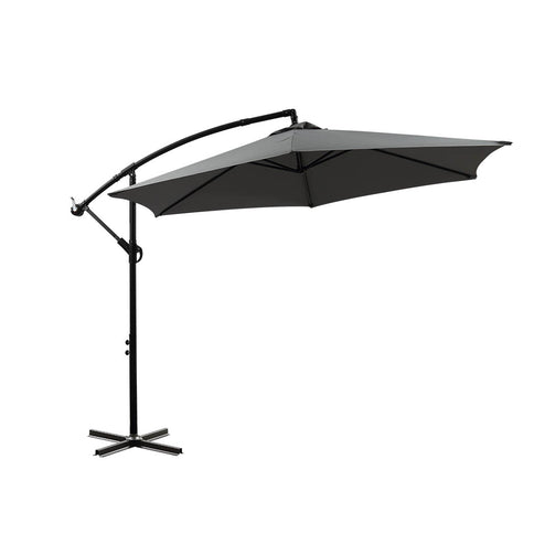 Mountview 3M Outdoor Umbrella Cantilever Grey Without Base-1864184442197774336