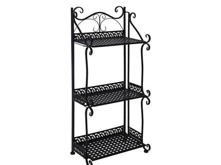 Levede Plant Stand 3 Tiers Outdoor Indoor Black-1864184721320316928