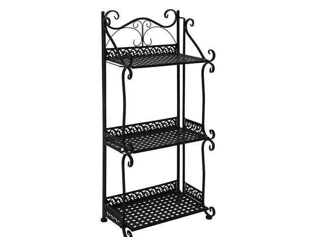 Levede Plant Stand 3 Tiers Outdoor Indoor Black-1864184721320316928