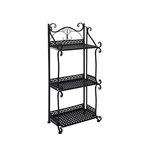 Levede Plant Stand 3 Tiers Outdoor Indoor Black-1864184721320316928