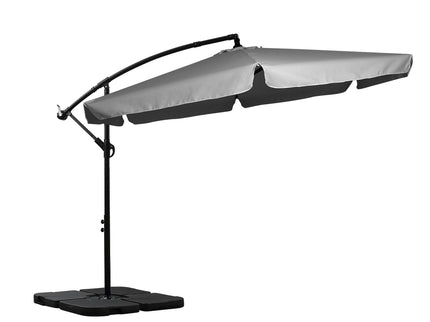 Mountview 3M Cantilever Umbrella Outdoor Grey With Base-1864184448539561984