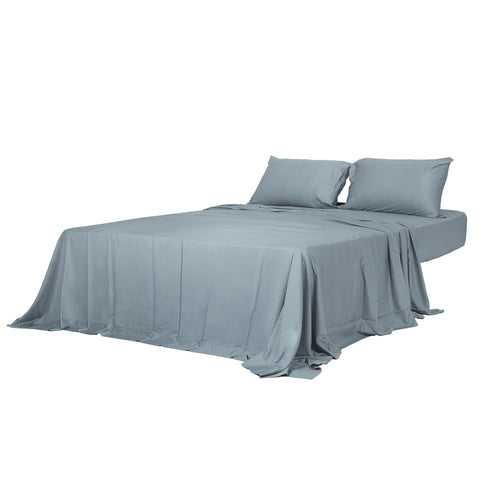 Dreamz 4pcs King Size 100% Bamboo Bed Sheet Set in Grey Colour-1910113201446588416