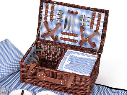 4 Person Picnic Basket Baskets Set Outdoor-1864183149525864448
