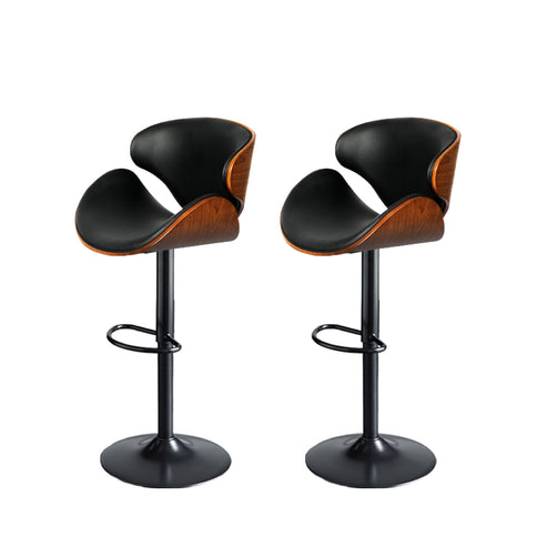 Levede 1x Bar Stools Gas Lift Kitchen Black-1910113239631532032