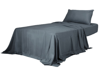Dreamz 3pcs Sinigle Size 100% Bamboo Bed Sheet Set in Charcoal Colour Single-1942353309650259968