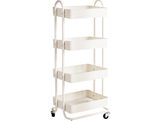 Levede 4 Tiers Kitchen Trolley Cart White-1917016722343333888