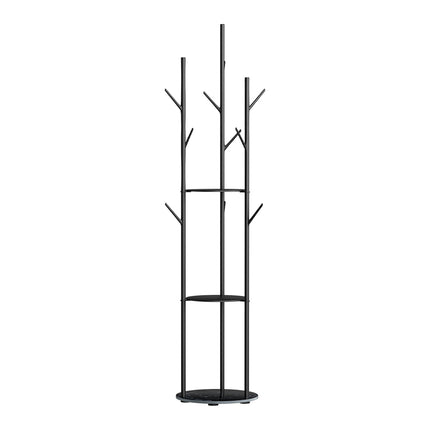 Levede Coat Rack Clothes Stand 8 Hook Organizer Black-1973193820665417728