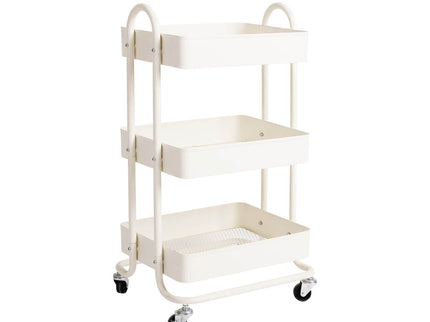 Levede 3 Tiers Kitchen Trolley Cart White-1917016721869377536