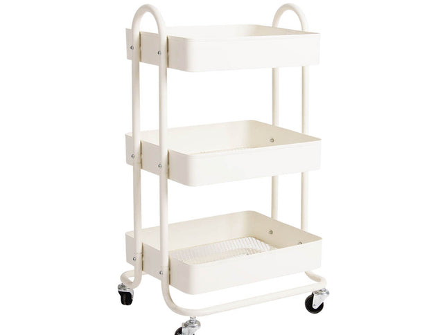 Levede 3 Tiers Kitchen Trolley Cart White-1917016721869377536