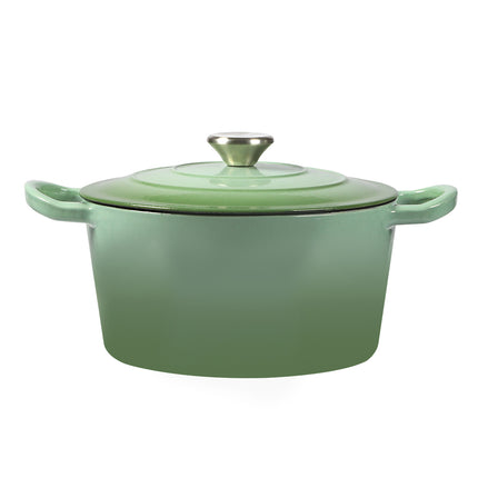 TOQUE 4L Enamel Dutch Oven Pot in Green Colour-1973193930761703424
