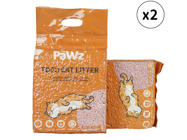PaWz 2.5kg Tofu Cat Litter Clumping Peach-1864184550935105536