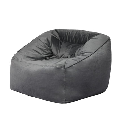 Marlow Bean Bag Chair Cover Soft Velvet Dark grey-1973194022197530624