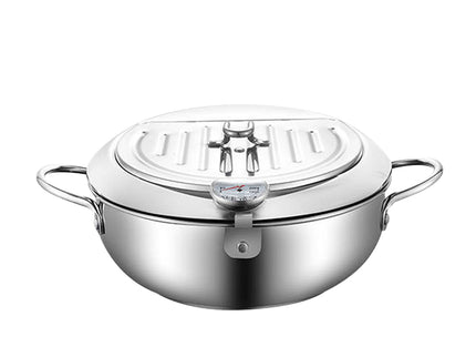 TOQUE 24cm Japanese Deep Frying Pan Silver-1864184346043355137