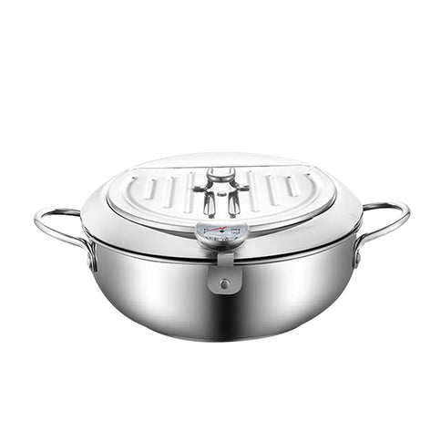 TOQUE 24cm Japanese Deep Frying Pan Silver-1864184346043355137