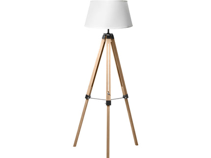 EMITTO Tripod Wooden Floor Lamp Shaded Natural-1864184396886708225